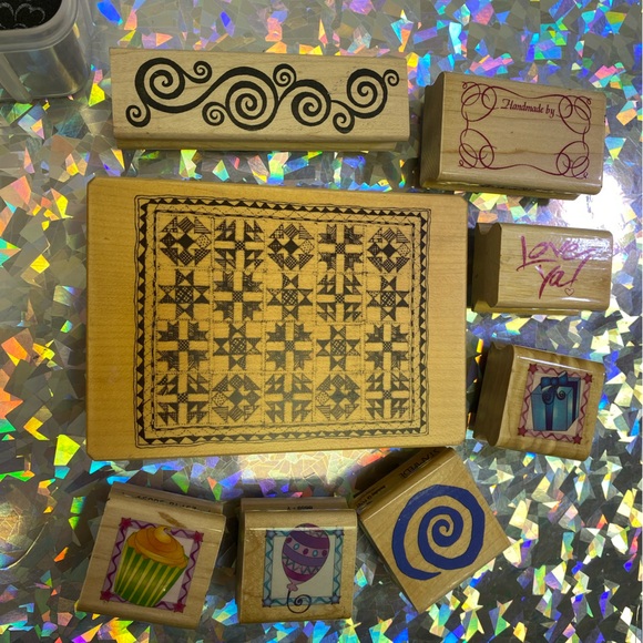 Rubber Stamp Lot Bundle w/ Craft Case Inkadinkado Greeting Card Stamps Some VTG - Picture 4 of 16